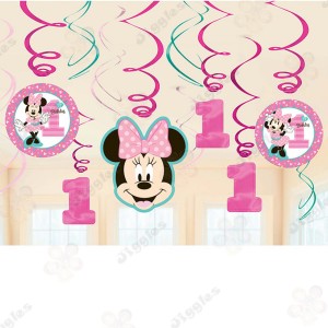 Minnie 1st Birthday Swirl Decor Set