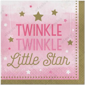 Twinkle Twinkle Little Star Napkins Pink