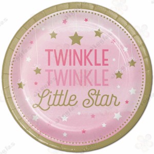 Twinkle Twinkle Little Star Paper Plates Pink