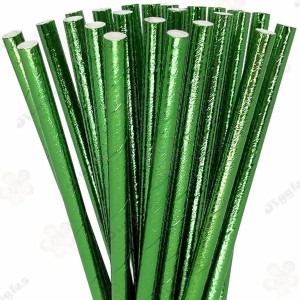 Metallic Green Paper Straws