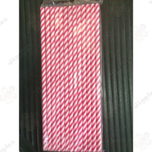 Red Stripe Paper Straw