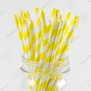 Yellow Stripe Paper Straw