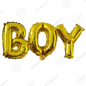 Boy Foil Letter Balloon Gold