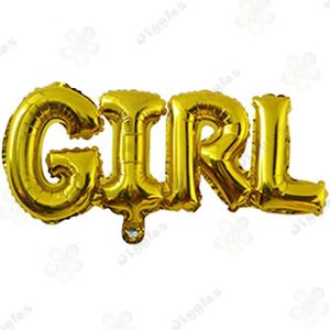 Girl Foil Letter Balloon Gold
