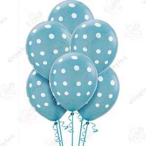 Polka Dot Balloons Light Blue 12"
