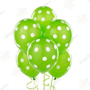 Polka Dot Balloons Light Green 12"