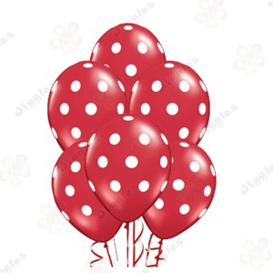 Polka Dot Balloons Red 12"