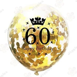 Gold Confetti Balloon 60th Birthday 