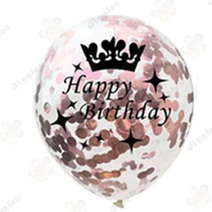 Rose Gold Confetti Balloon Happy Birthday