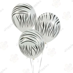Zebra Print Balloons 12"