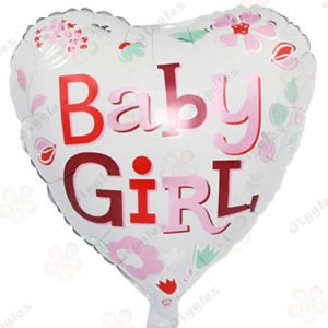 Baby Girl Heart Foil Balloon