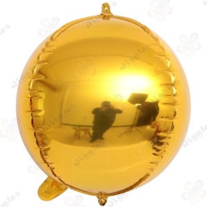 4D Orbz Sphere Round Foil Balloon 10" Gold