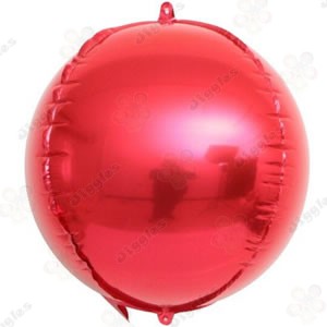 4D Orbz Sphere Round Foil Balloon 10" Red
