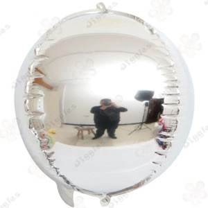 4D Orbz Sphere Round Foil Balloon 10" Silver