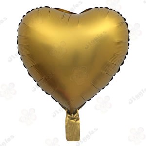 Matt Gold Heart Foil Balloon 