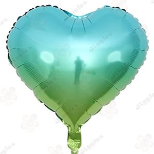 Gradient Green/Blue Heart Foil Balloon 