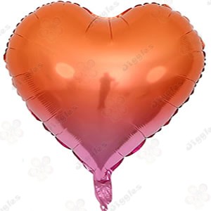Gradient Orange/Pink Heart Foil Balloon 