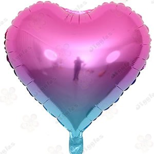 Gradient Pink/Blue Heart Foil Balloon 