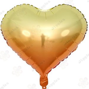 Gradient Yellow/Orange Heart Foil Balloon