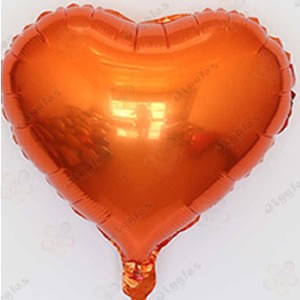 Orange Heart Foil Balloon 
