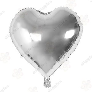 Silver Heart Foil Balloon 