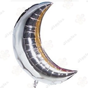 Crescent Moon Foil Balloon 24" Silver