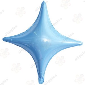 Blue 4 Point Star Foil Balloon 