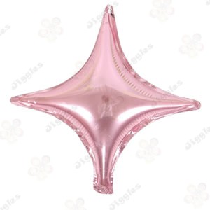 Pink 4 Point Star Foil Balloon 
