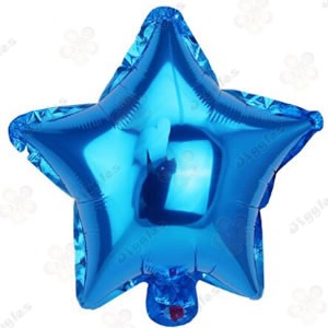 Blue Star Foil Balloon 10"