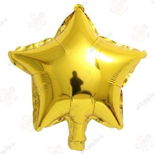 Gold Star Foil Balloon 10"