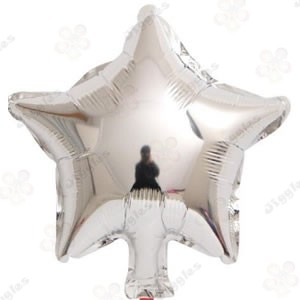Silver Star Foil Balloon 10"