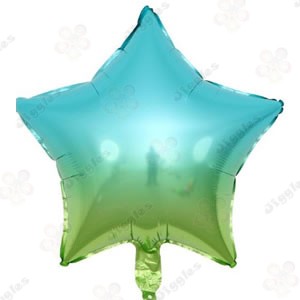 Gradient Blue/Green Star Foil Balloon