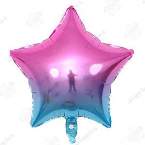 Gradient Blue/Pink Star Foil Balloon