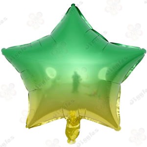 Gradient Green/Yellow Star Foil Balloon