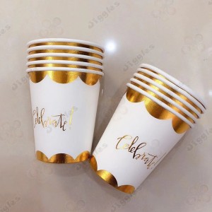 Celebrate Gold Design Paper Cups