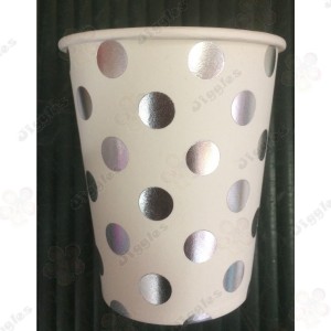 Silver Small Dots Paper Cups