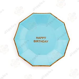 Happy Birthday Design Paper Plates Blue