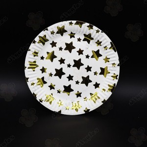 Gold Stars Design Paper Plates