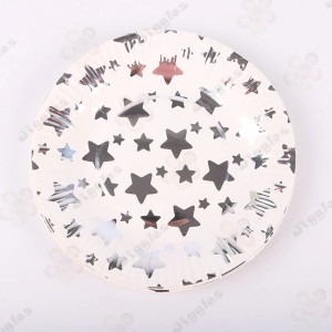 Silver Stars Design Paper Plates