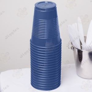 Dark Blue Plastic Cups Set