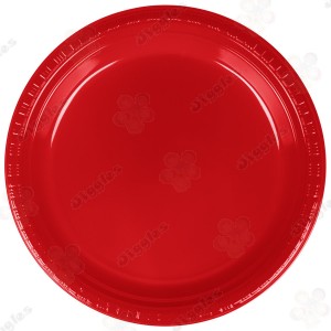 Red Plastic Plates Set