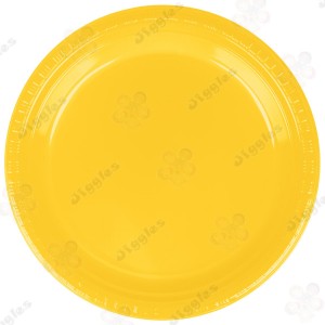 Yellow Plastic Plates Set